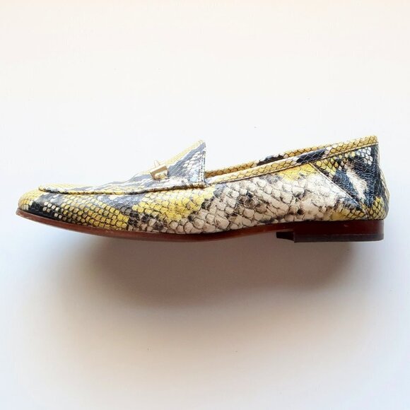 Sam Edelman Lior Yellow Snakeskin Leather Horse-bit Loafers, Slip On Shoes Sz. 8 - Picture 10 of 16